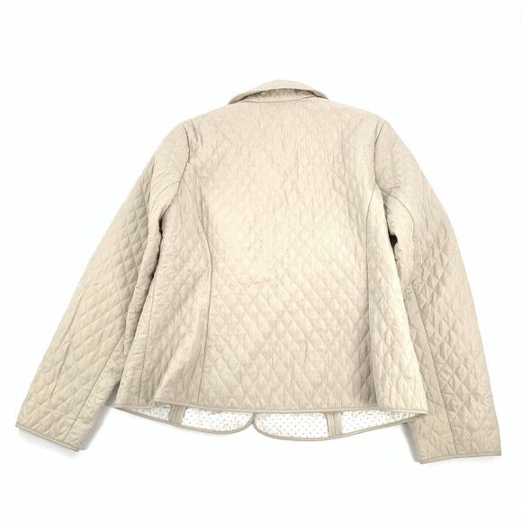 Briggs New York Quilted Collered Jacket Size 14 Womens Cream Spring Fall XL - Picture 2 of 6